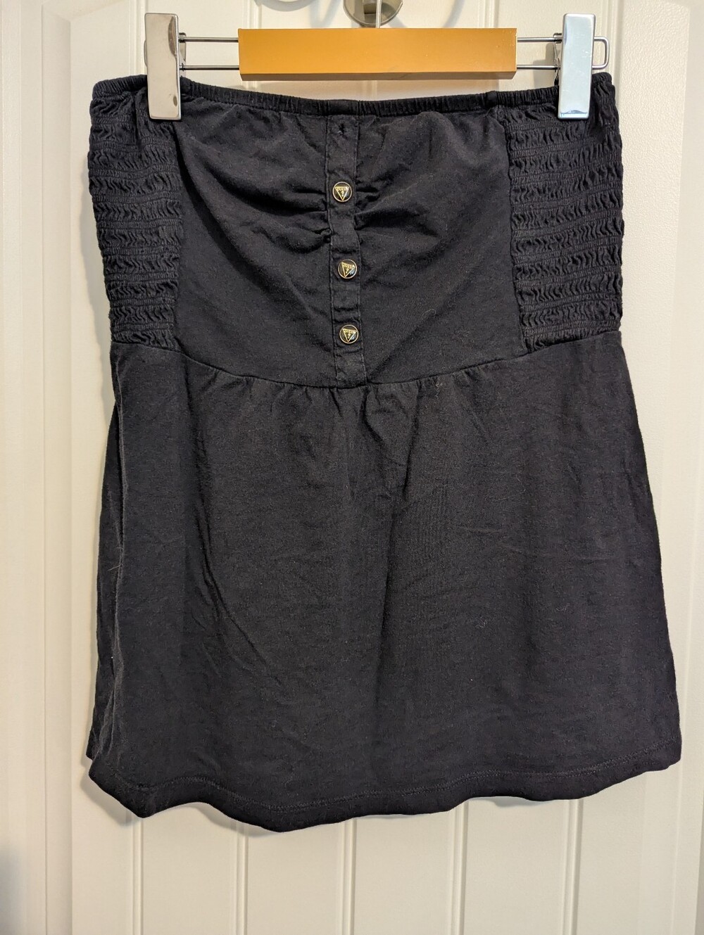 Vintage Guess Strapless Smocked Babydoll Top